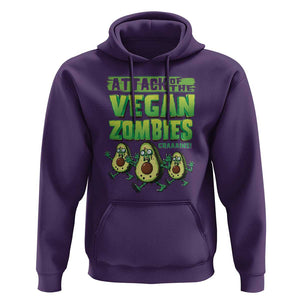 Halloween Vegetarian Hoodie Attack of the Vegan Zombies TS09 Purple Print Your Wear