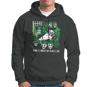 Home Is Where My Plants Are Garden Skeleton Hoodie TS09 Dark Heather Print Your Wear
