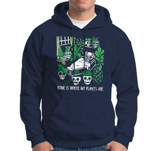 Home Is Where My Plants Are Garden Skeleton Hoodie TS09 Navy Print Your Wear