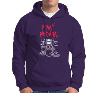 Heavy Metal Hoodie Cat Drummer Meowtal Rock Drum Band TS09 Purple Print Your Wear