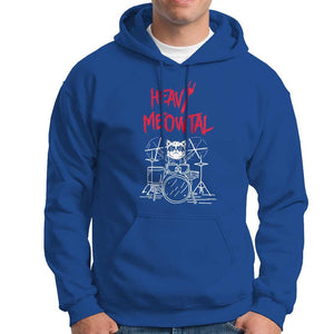Heavy Metal Hoodie Cat Drummer Meowtal Rock Drum Band TS09 Royal Blue Print Your Wear