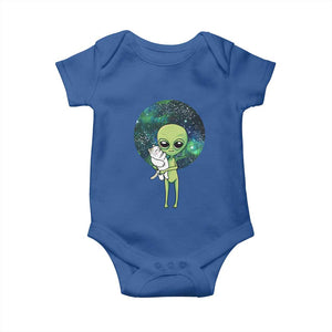Cute Alien Hugs Cat Baby Onesie TS09 Royal Blue Print Your Wear