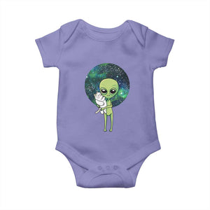 Cute Alien Hugs Cat Baby Onesie TS09 Violet Print Your Wear