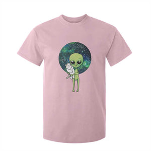Cute Alien Hugs Cat T Shirt For Kid TS09 Light Pink Print Your Wear