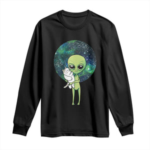 Cute Alien Hugs Cat Long Sleeve Shirt TS09 Black Print Your Wear