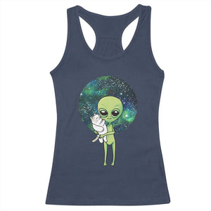 Cute Alien Hugs Cat Racerback Tank Top TS09 Navy Print Your Wear