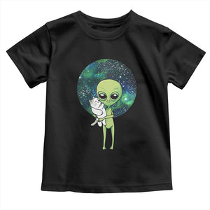 Cute Alien Hugs Cat Toddler T Shirt TS09 Black Print Your Wear