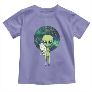 Cute Alien Hugs Cat Toddler T Shirt TS09 Violet Print Your Wear