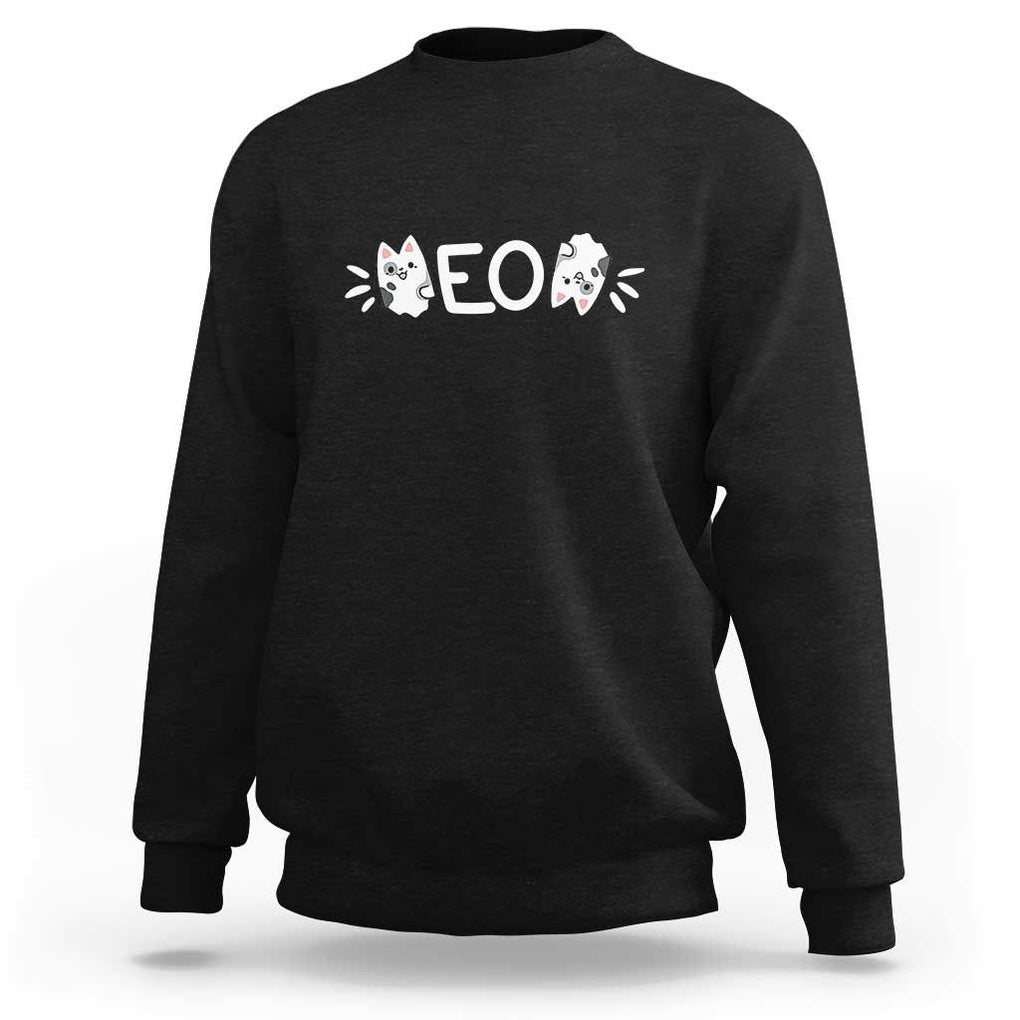 Cat Lover Sweatshirt Just Meow Meoow All Day TS09 Black Print Your Wear