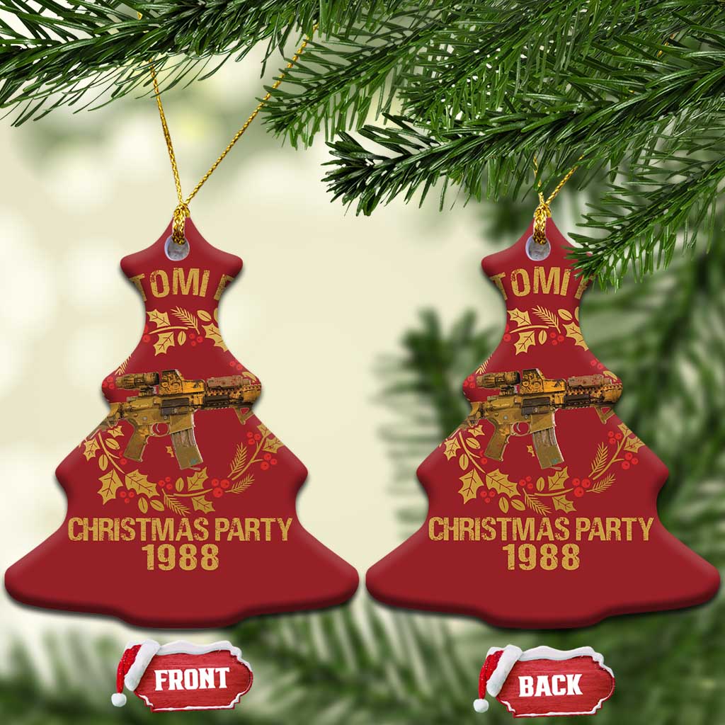 Nakatomi Plaza Christmas Party Christmas Ornament American Patriotic Gold Holly Wreath Machine Gun TS09 Christmas Tree Red Print Your Wear