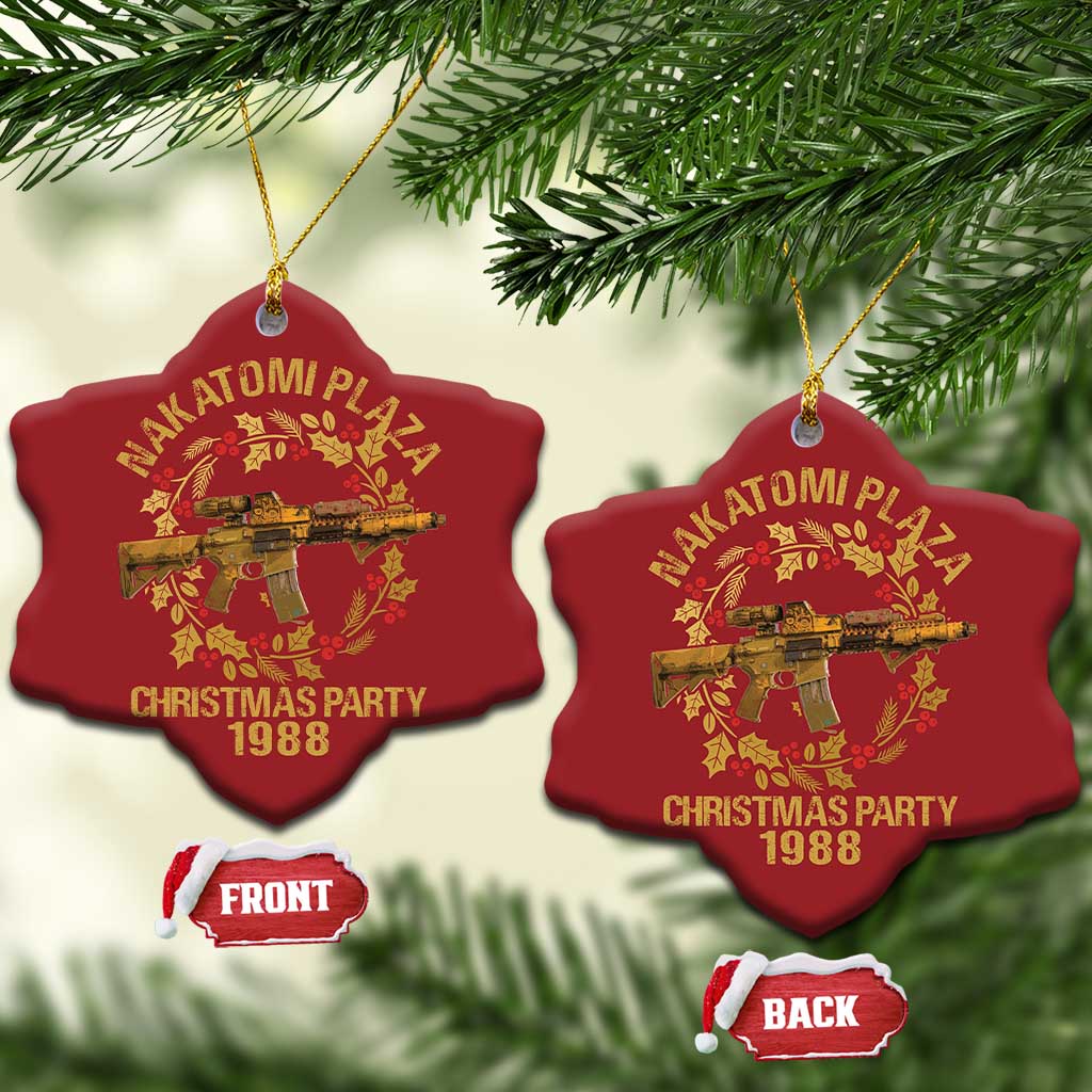 Nakatomi Plaza Christmas Party Christmas Ornament American Patriotic Gold Holly Wreath Machine Gun TS09 Snow Flake Red Print Your Wear