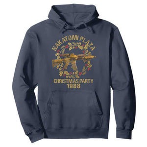 Nakatomi Plaza Christmas Party Hoodie American Patriotic Gold Holly Wreath Machine Gun TS09 Navy Print Your Wear