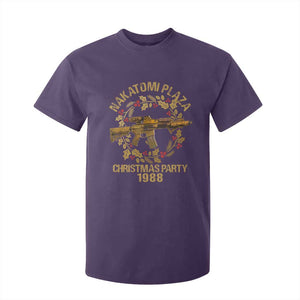 Nakatomi Plaza Christmas Party T Shirt For Kid American Patriotic Gold Holly Wreath Machine Gun TS09 Purple Print Your Wear