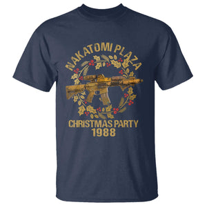 Nakatomi Plaza Christmas Party T Shirt American Patriotic Gold Holly Wreath Machine Gun TS09 Navy Print Your Wear