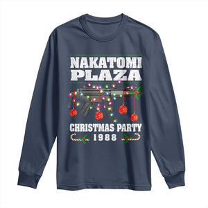 Christmas Nakatomi Plaza 1988 Long Sleeve Shirt Christmas Lights Machine Gun TS09 Navy Print Your Wear