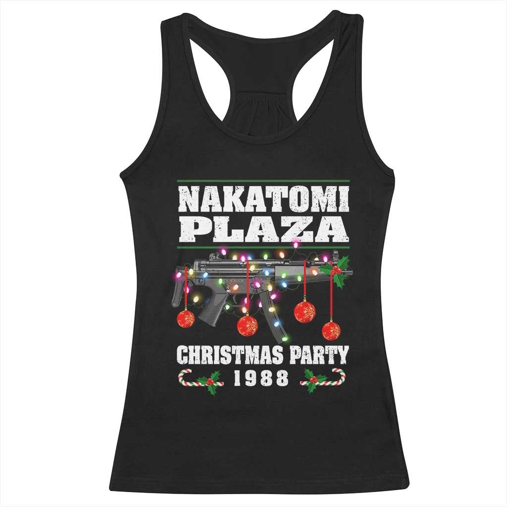 Christmas Nakatomi Plaza 1988 Racerback Tank Top Christmas Lights Machine Gun TS09 Black Print Your Wear