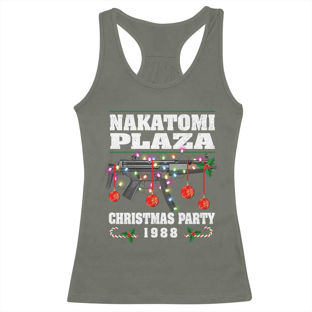 Christmas Nakatomi Plaza 1988 Racerback Tank Top Christmas Lights Machine Gun TS09 Military Green Print Your Wear