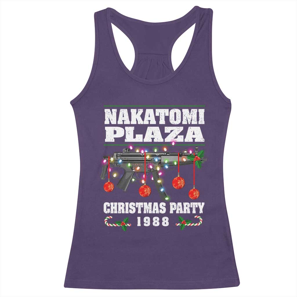 Christmas Nakatomi Plaza 1988 Racerback Tank Top Christmas Lights Machine Gun TS09 Purple Print Your Wear