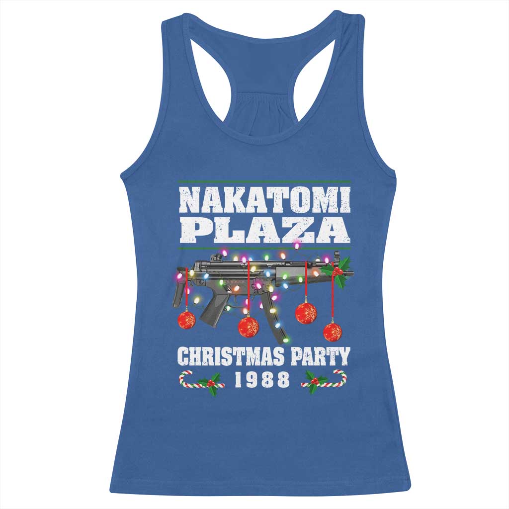 Christmas Nakatomi Plaza 1988 Racerback Tank Top Christmas Lights Machine Gun TS09 Royal Blue Print Your Wear