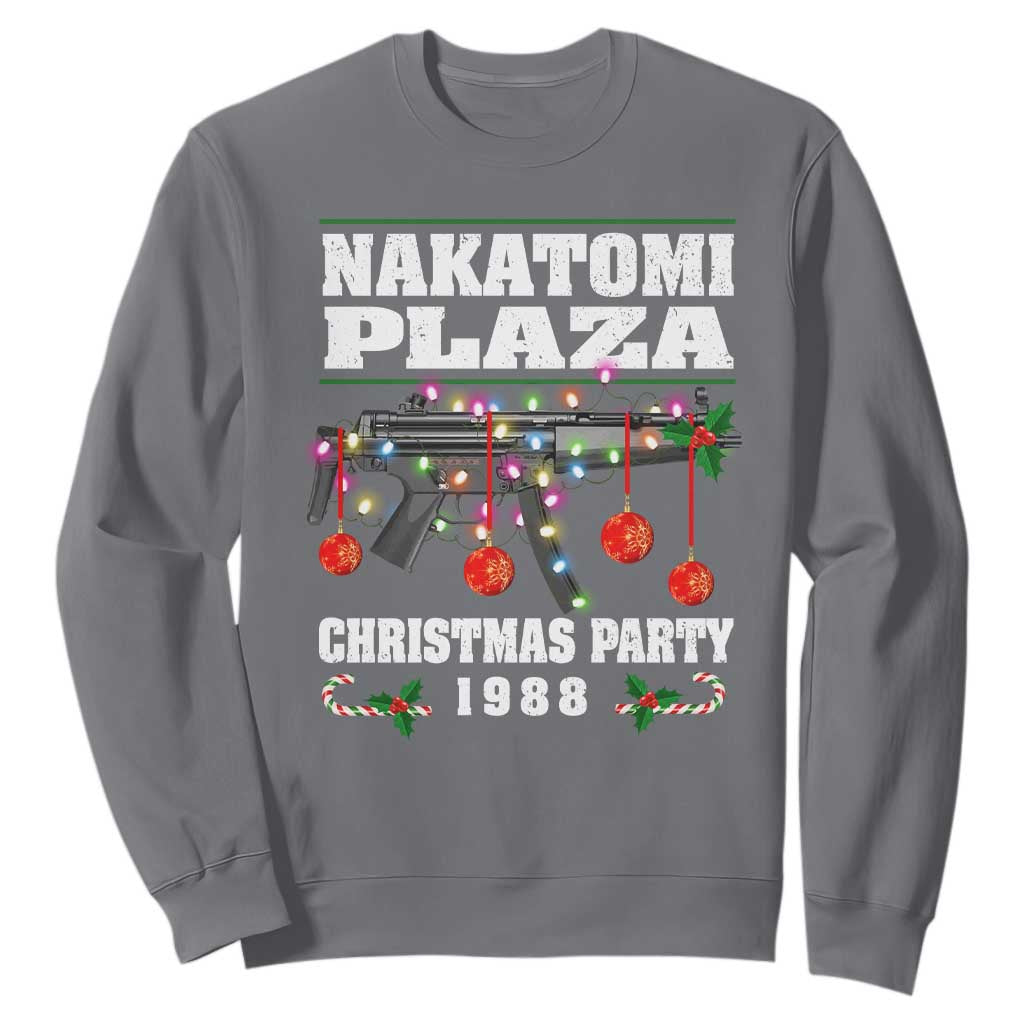 Christmas Nakatomi Plaza 1988 Sweatshirt Christmas Lights Machine Gun TS09 Charcoal Print Your Wear