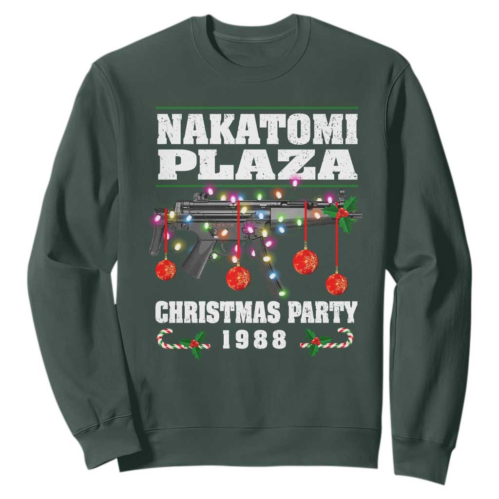 Christmas Nakatomi Plaza 1988 Sweatshirt Christmas Lights Machine Gun TS09 Dark Forest Green Print Your Wear
