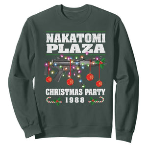 Christmas Nakatomi Plaza 1988 Sweatshirt Christmas Lights Machine Gun TS09 Dark Forest Green Print Your Wear
