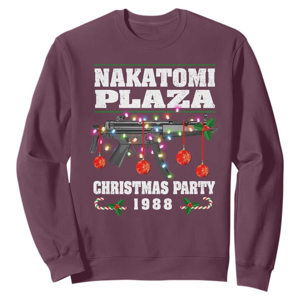 Christmas Nakatomi Plaza 1988 Sweatshirt Christmas Lights Machine Gun TS09 Maroon Print Your Wear