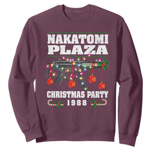 Christmas Nakatomi Plaza 1988 Sweatshirt Christmas Lights Machine Gun TS09 Maroon Print Your Wear