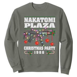 Christmas Nakatomi Plaza 1988 Sweatshirt Christmas Lights Machine Gun TS09 Military Green Print Your Wear