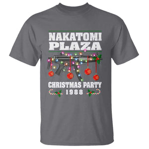 Christmas Nakatomi Plaza 1988 T Shirt Christmas Lights Machine Gun TS09 Charcoal Print Your Wear