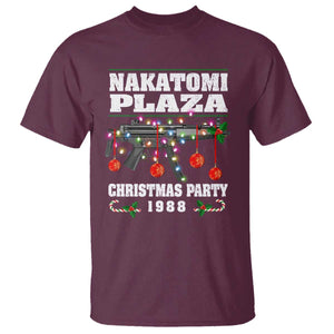 Christmas Nakatomi Plaza 1988 T Shirt Christmas Lights Machine Gun TS09 Maroon Print Your Wear