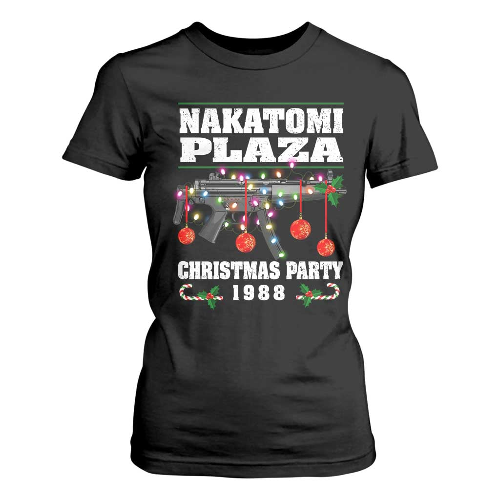 Christmas Nakatomi Plaza 1988 T Shirt For Women Christmas Lights Machine Gun TS09 Black Print Your Wear