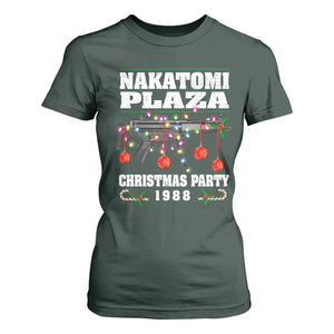Christmas Nakatomi Plaza 1988 T Shirt For Women Christmas Lights Machine Gun TS09 Dark Forest Green Print Your Wear