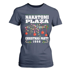 Christmas Nakatomi Plaza 1988 T Shirt For Women Christmas Lights Machine Gun TS09 Navy Print Your Wear