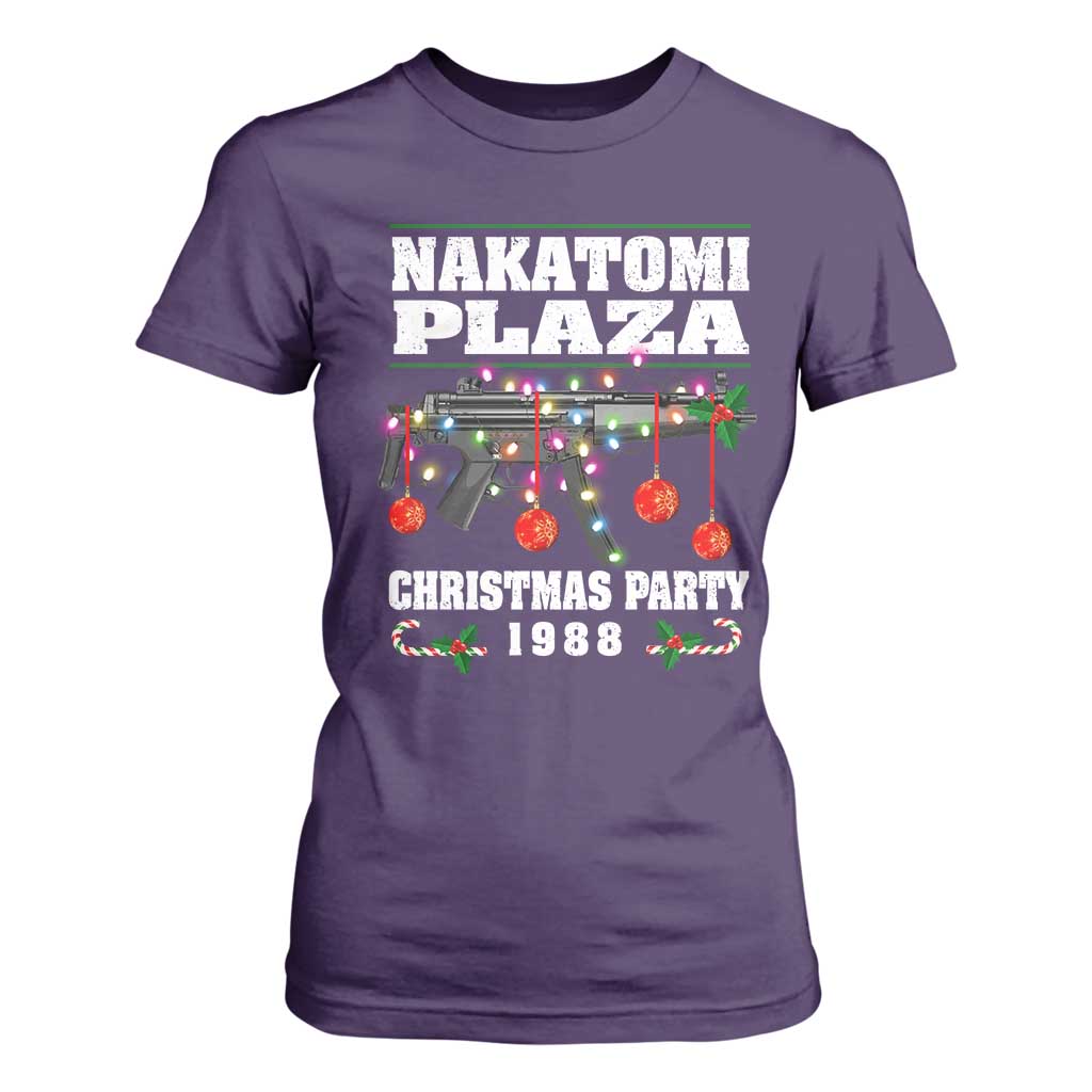Christmas Nakatomi Plaza 1988 T Shirt For Women Christmas Lights Machine Gun TS09 Purple Print Your Wear