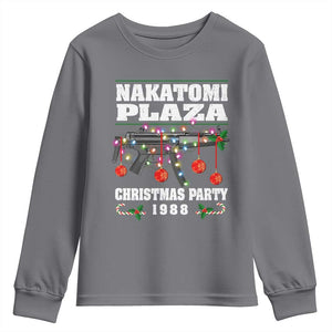 Christmas Nakatomi Plaza 1988 Youth Sweatshirt Christmas Lights Machine Gun TS09 Charcoal Print Your Wear