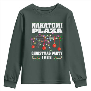 Christmas Nakatomi Plaza 1988 Youth Sweatshirt Christmas Lights Machine Gun TS09 Dark Forest Green Print Your Wear