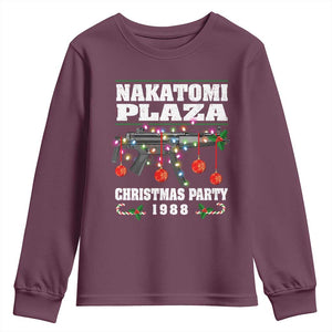 Christmas Nakatomi Plaza 1988 Youth Sweatshirt Christmas Lights Machine Gun TS09 Maroon Print Your Wear