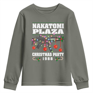 Christmas Nakatomi Plaza 1988 Youth Sweatshirt Christmas Lights Machine Gun TS09 Military Green Print Your Wear