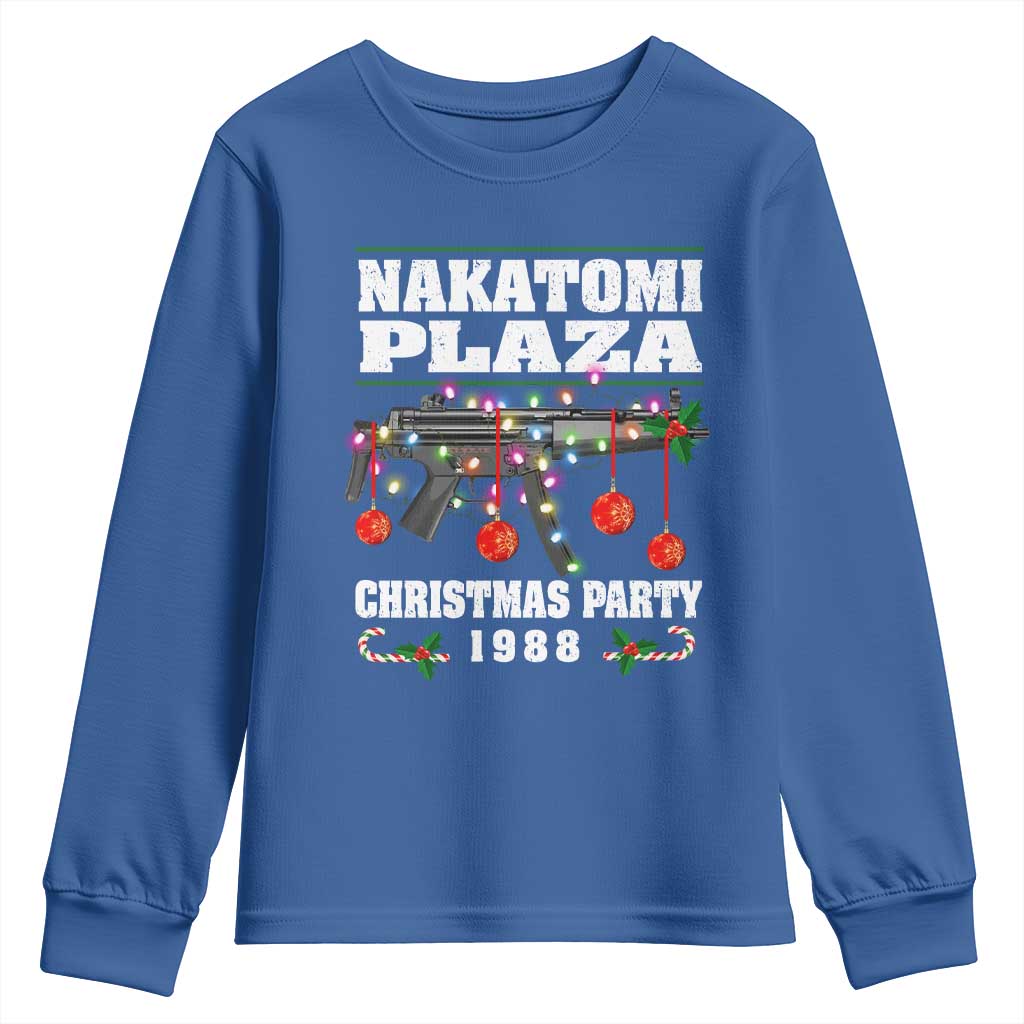 Christmas Nakatomi Plaza 1988 Youth Sweatshirt Christmas Lights Machine Gun TS09 Royal Blue Print Your Wear