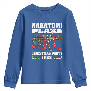 Christmas Nakatomi Plaza 1988 Youth Sweatshirt Christmas Lights Machine Gun TS09 Royal Blue Print Your Wear