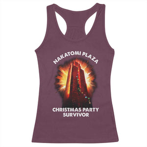 Nakatomi Plaza Christmas Party Survivor Racerback Tank Top TS09 Maroon Print Your Wear