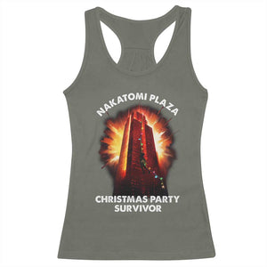 Nakatomi Plaza Christmas Party Survivor Racerback Tank Top TS09 Military Green Print Your Wear