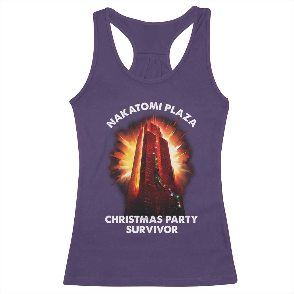 Nakatomi Plaza Christmas Party Survivor Racerback Tank Top TS09 Purple Print Your Wear