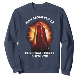 Nakatomi Plaza Christmas Party Survivor Sweatshirt TS09 Navy Print Your Wear