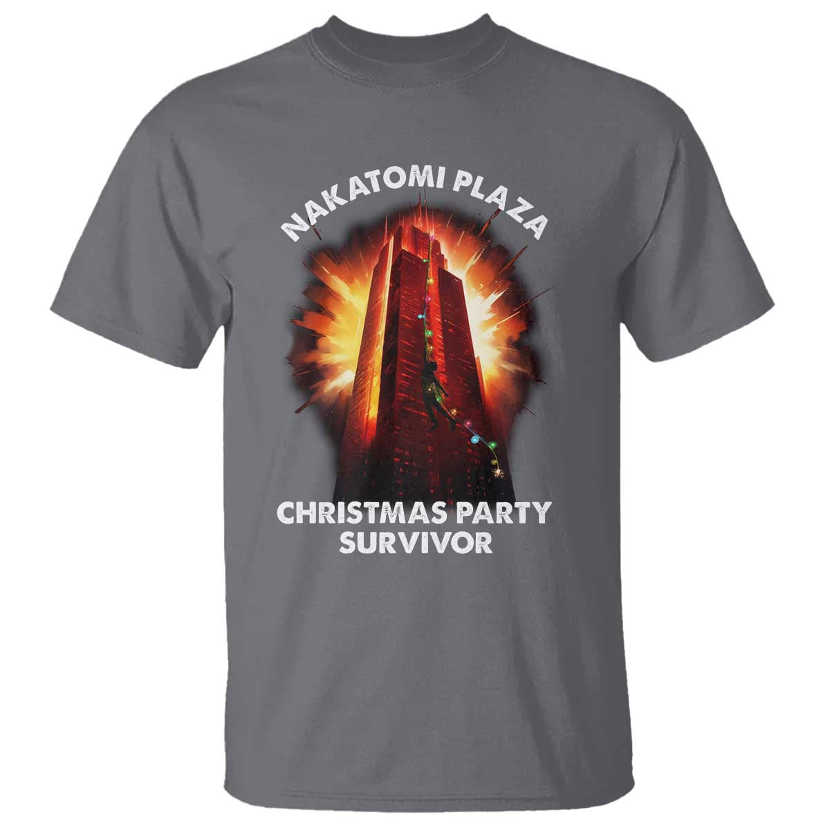 Nakatomi Plaza Christmas Party Survivor T Shirt TS09 Charcoal Print Your Wear