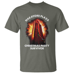Nakatomi Plaza Christmas Party Survivor T Shirt TS09 Military Green Print Your Wear