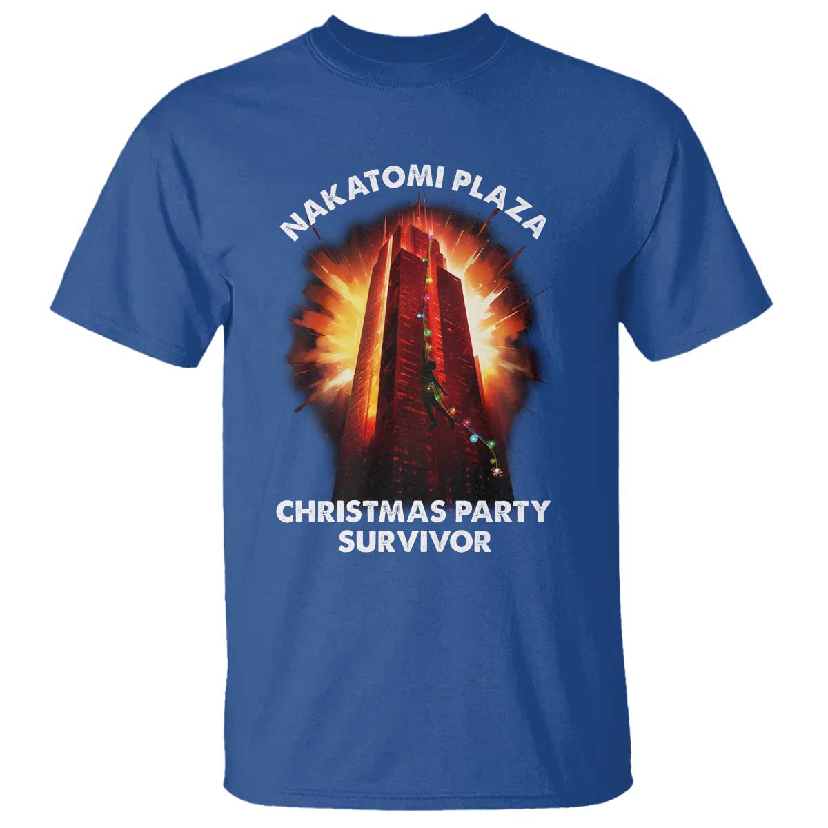Nakatomi Plaza Christmas Party Survivor T Shirt TS09 Royal Blue Print Your Wear