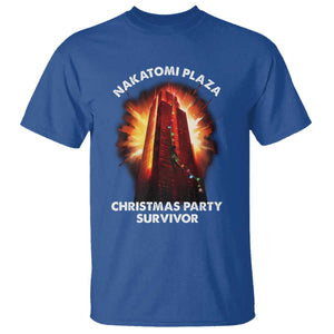 Nakatomi Plaza Christmas Party Survivor T Shirt TS09 Royal Blue Print Your Wear