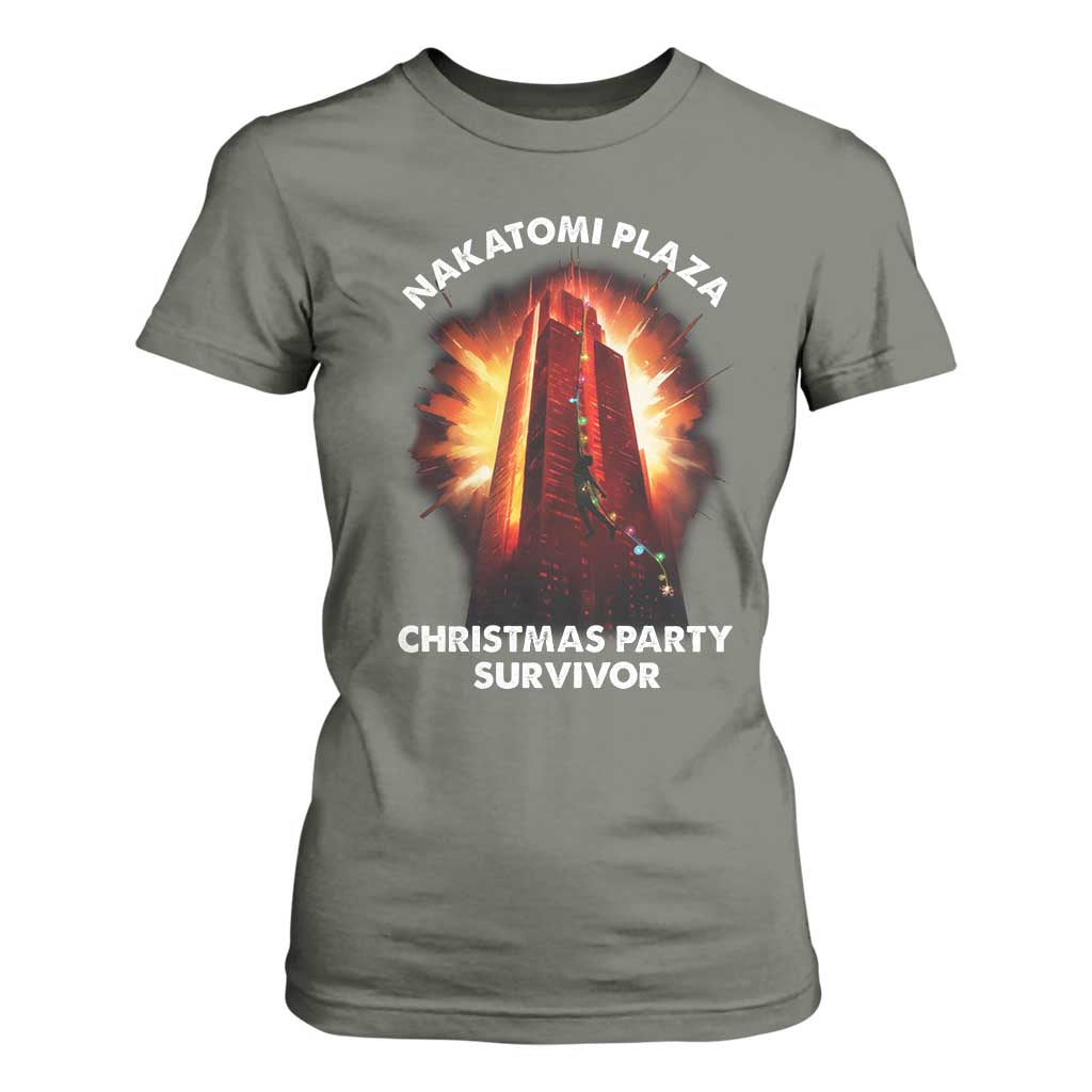 Nakatomi Plaza Christmas Party Survivor T Shirt For Women TS09 Military Green Print Your Wear